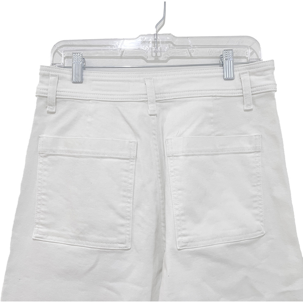 Zara high-waisted wide-leg jeans in white with a raw hem women’s size 10 - Picture 4 of 5